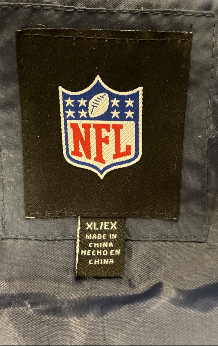 NFL Men's Tennessee Titans Navy Blue Light Blue Full Zip Logo Jacket Sz XL