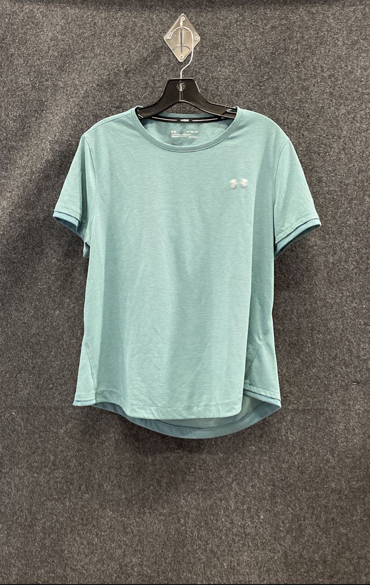 Under Armour Women's Teal Streaker Run HeatGear Open Back Running Shirt Sz XL