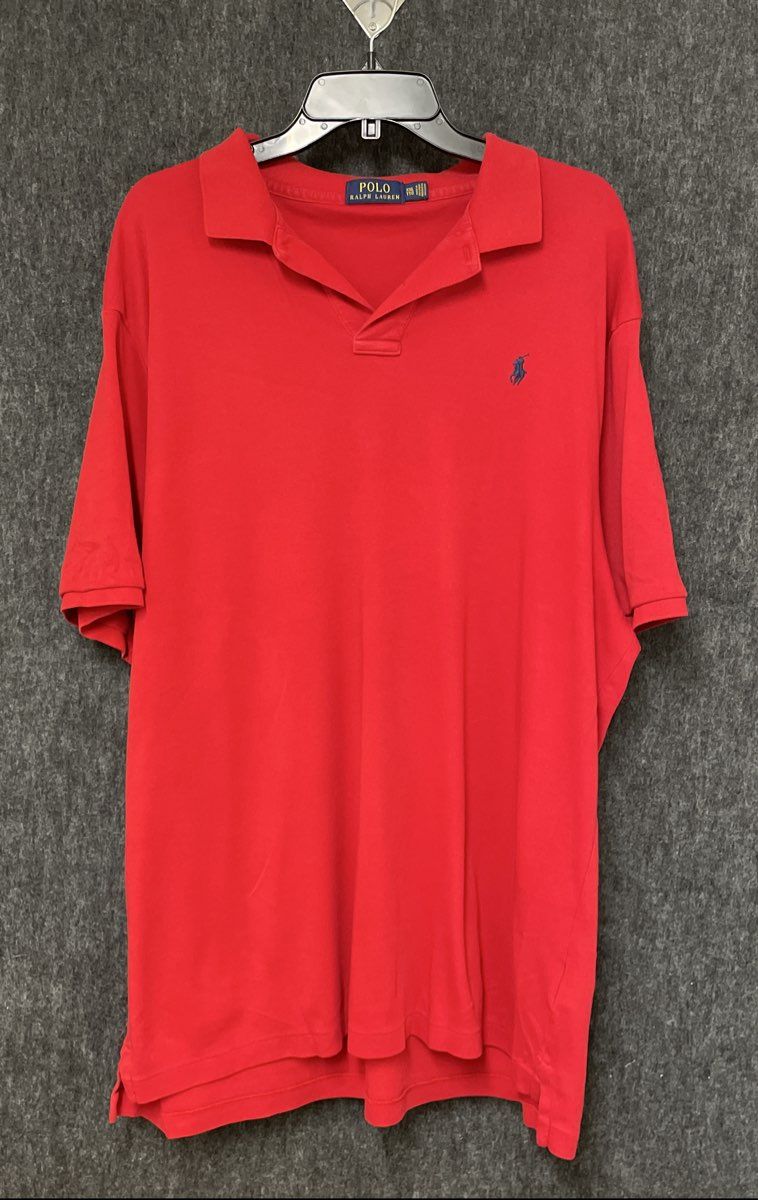 Polo Ralph Lauren Men's Red Short Sleeve Mesh Cotton Polo Shirt Size XXL