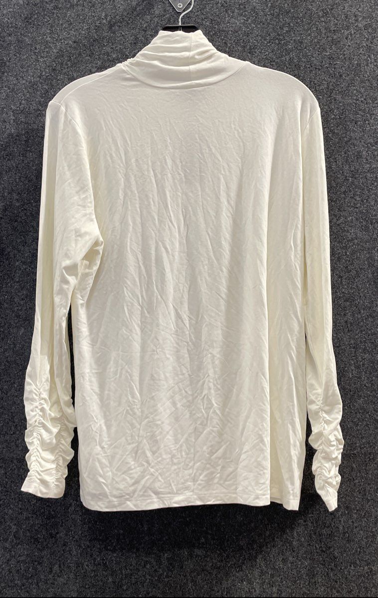 Alfani Women's White Ruched Long Sleeve Turtleneck Sz XL NWT