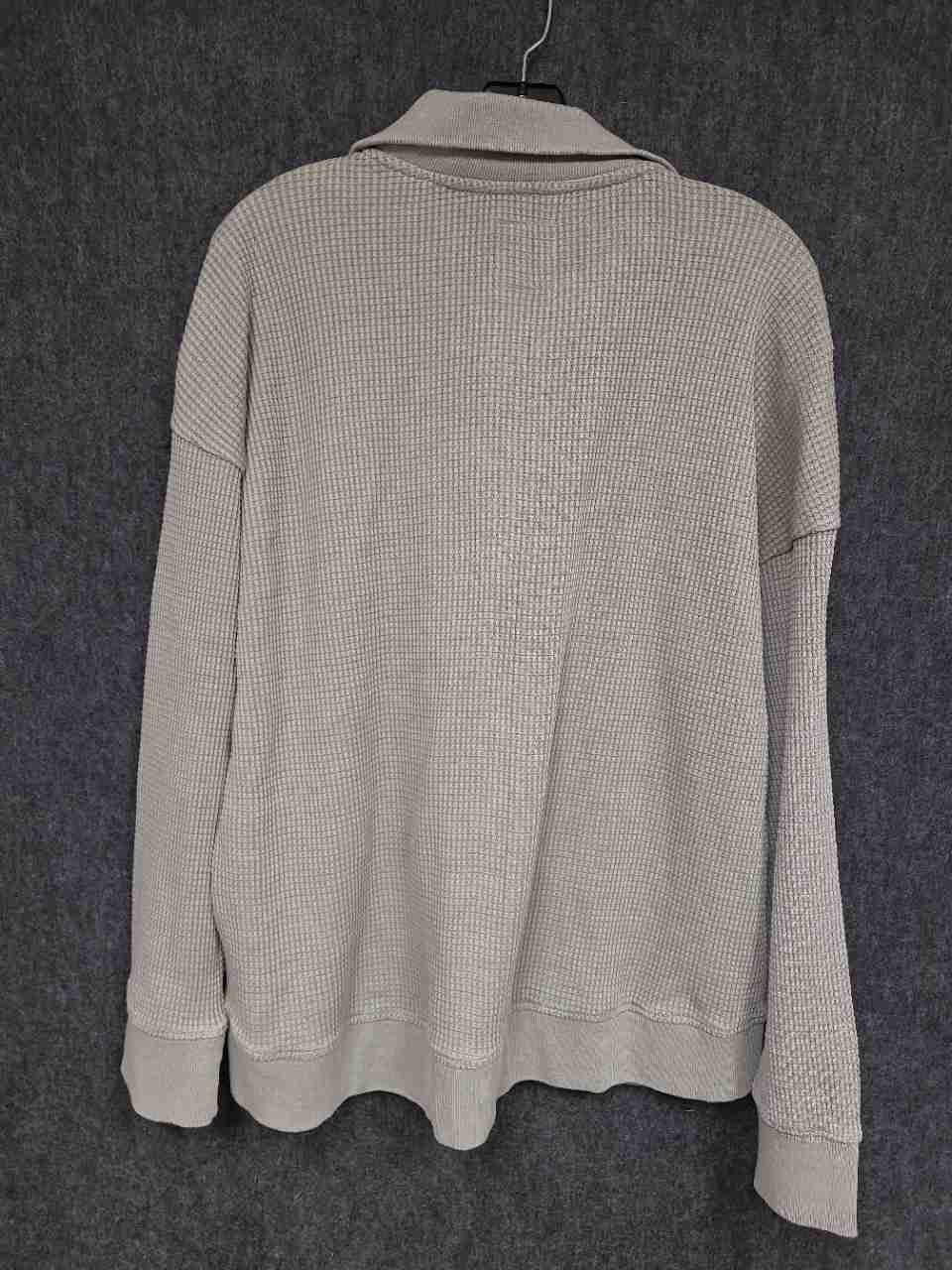 C&C California Women's Gray Waffle Knit Quarter Zip Pullover Shirt NWT Sz XL