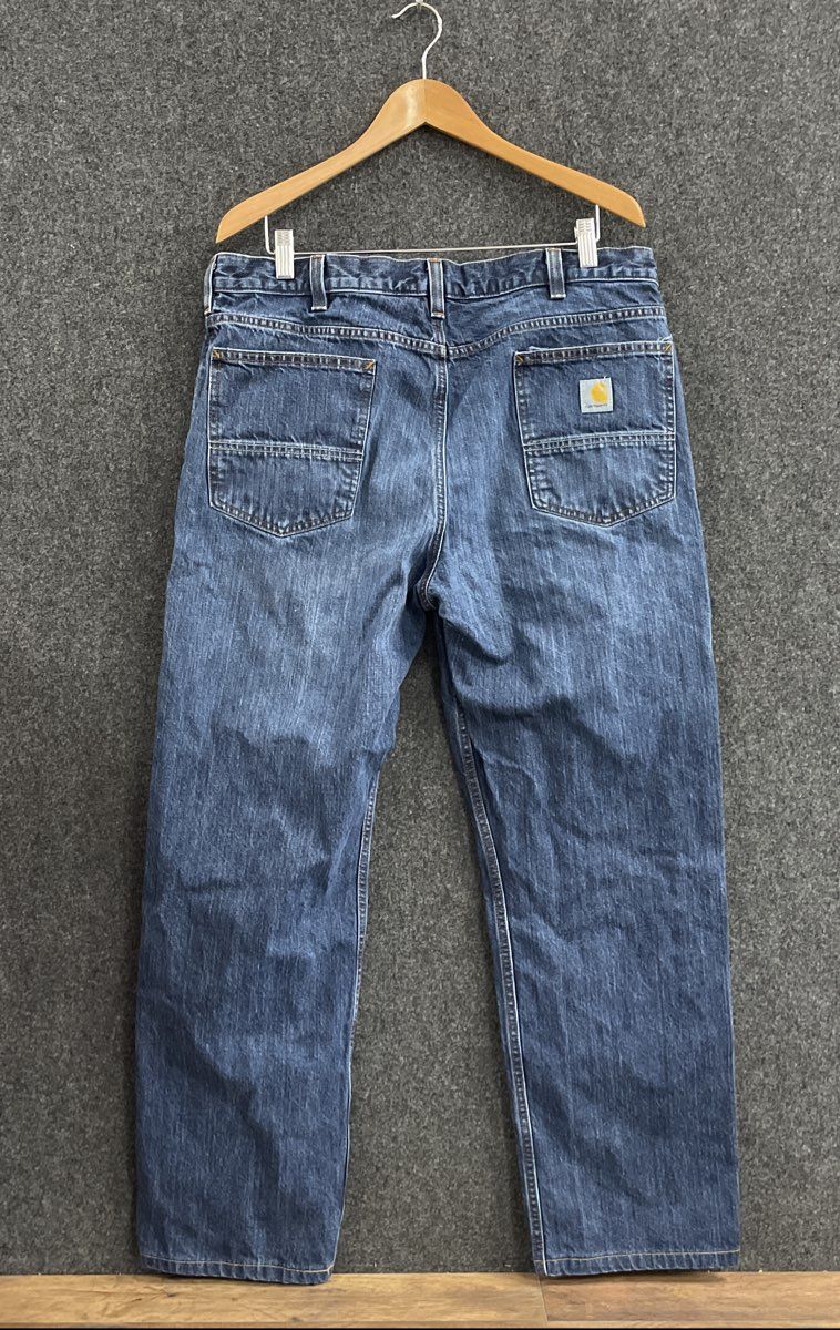 Carhartt Men's Relaxed Fit Straight Leg Jeans Dark Blue Wash Size 38x32