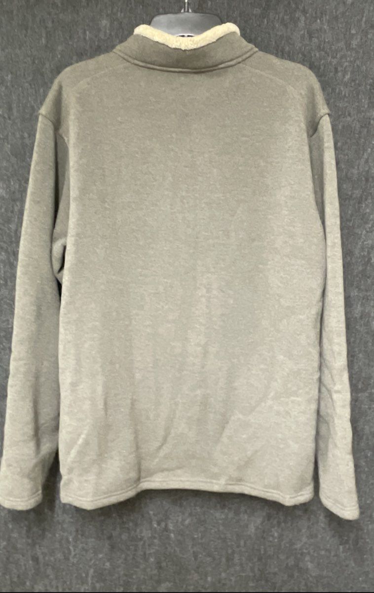 Columbia Men's Gray 1/4 Zip Fleece Pullover Sweater Sherpa Lined Collar Size L