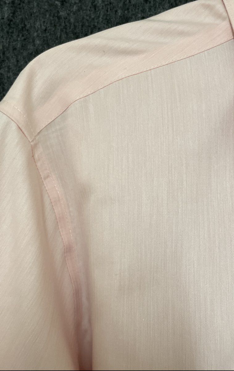 Calvin Klein Men's Steel Slim Fit Non-Iron Dress Shirt Pink Herringbone Sz L