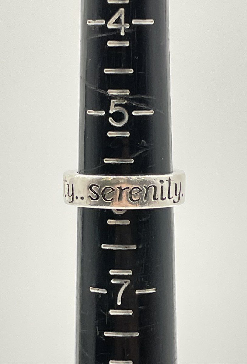 MWS 925 Sterling Silver Engraved Serenity Ring 5.9g