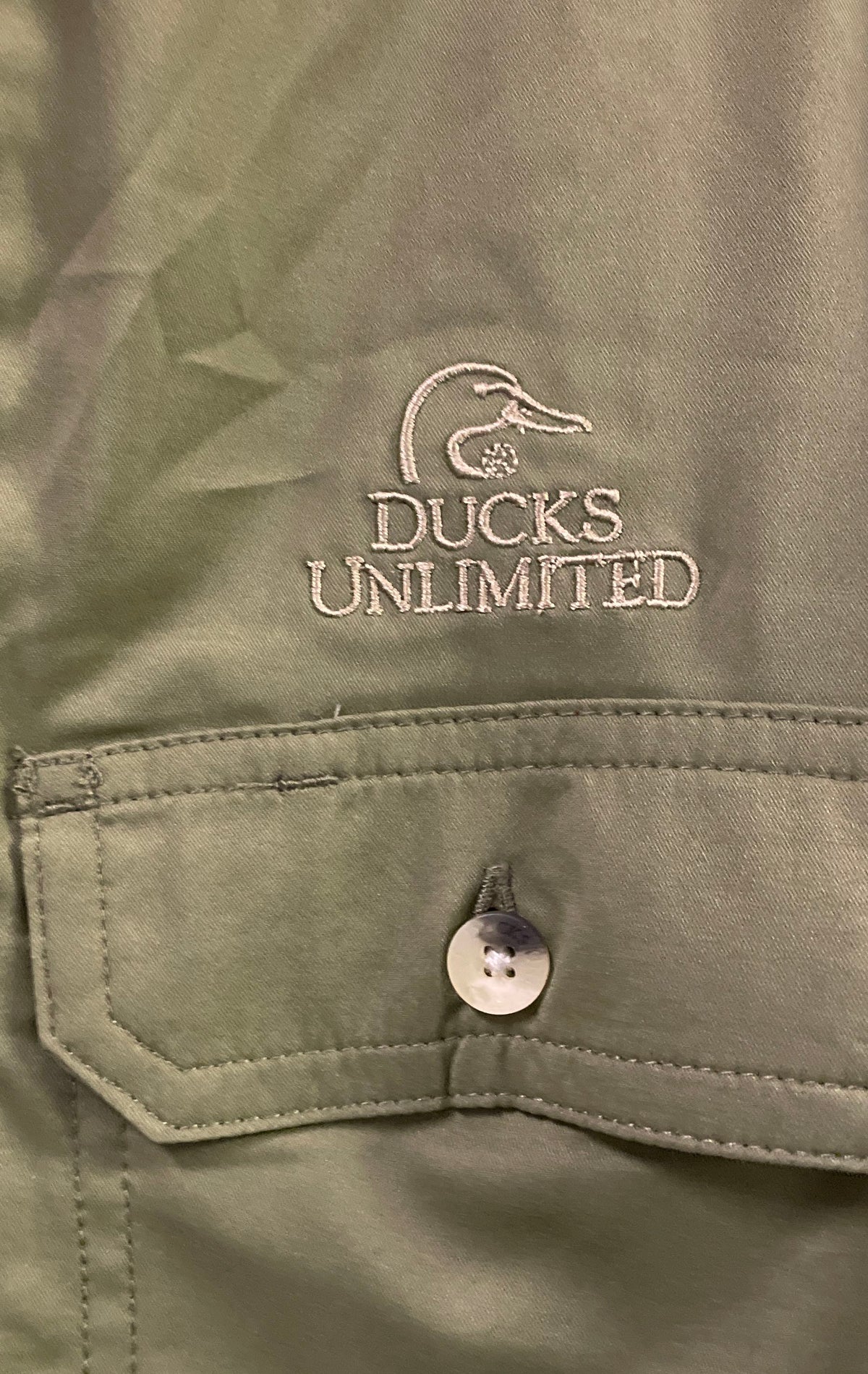 Ducks Unlimited Vented Long Sleeve Fishing Outdoor Shirt Green Sz M
