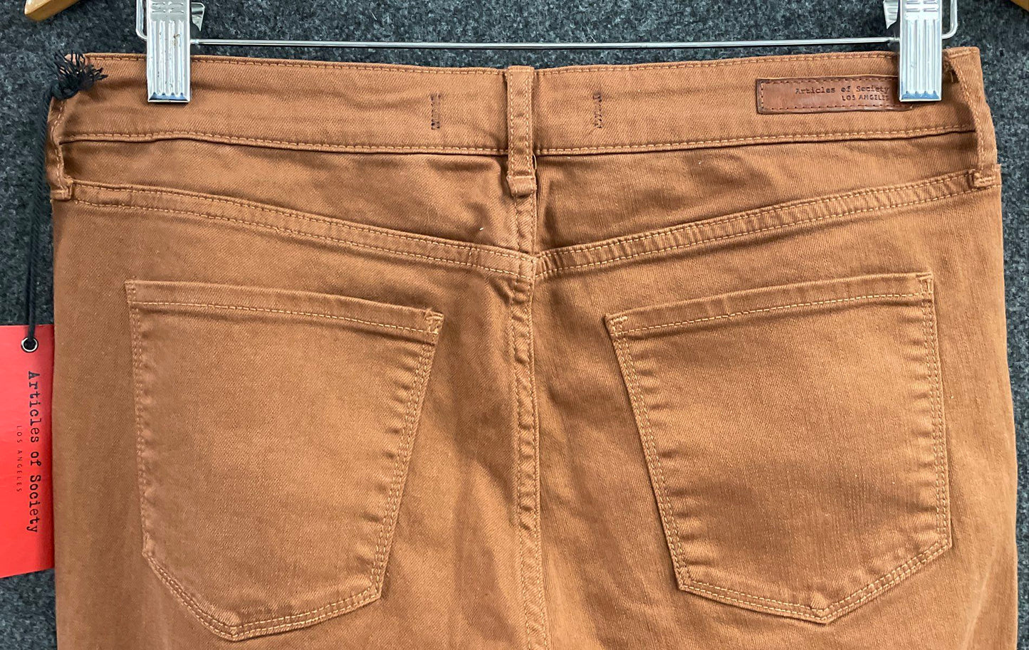 Articles of Society Women's Brown Lace Up Flare Jeans Size 28 NWT