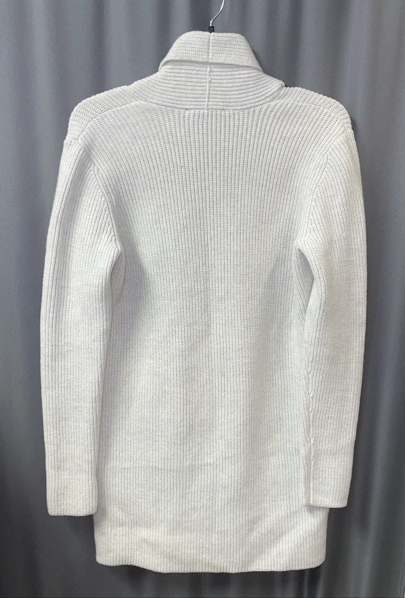 Ann Taylor Women's Gray Ribbed Knit Cardigan Sweater Jacket Shawl Collar XS