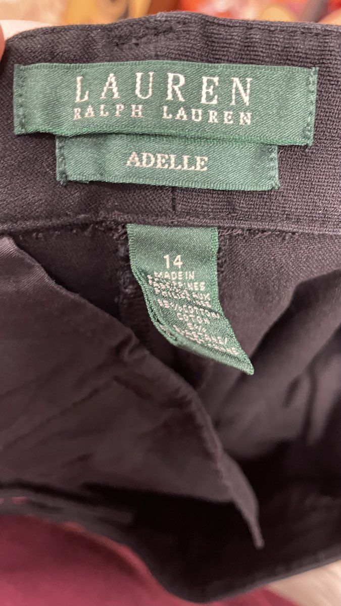Lauren Ralph Lauren Women's Black Adelle Straight Leg Stretch Pants Sz 14