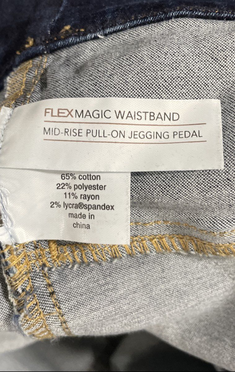 Lane Bryant Women's Blue Flex Magic Waistband Mid-Rise Pull-On Jegging Pedal 18