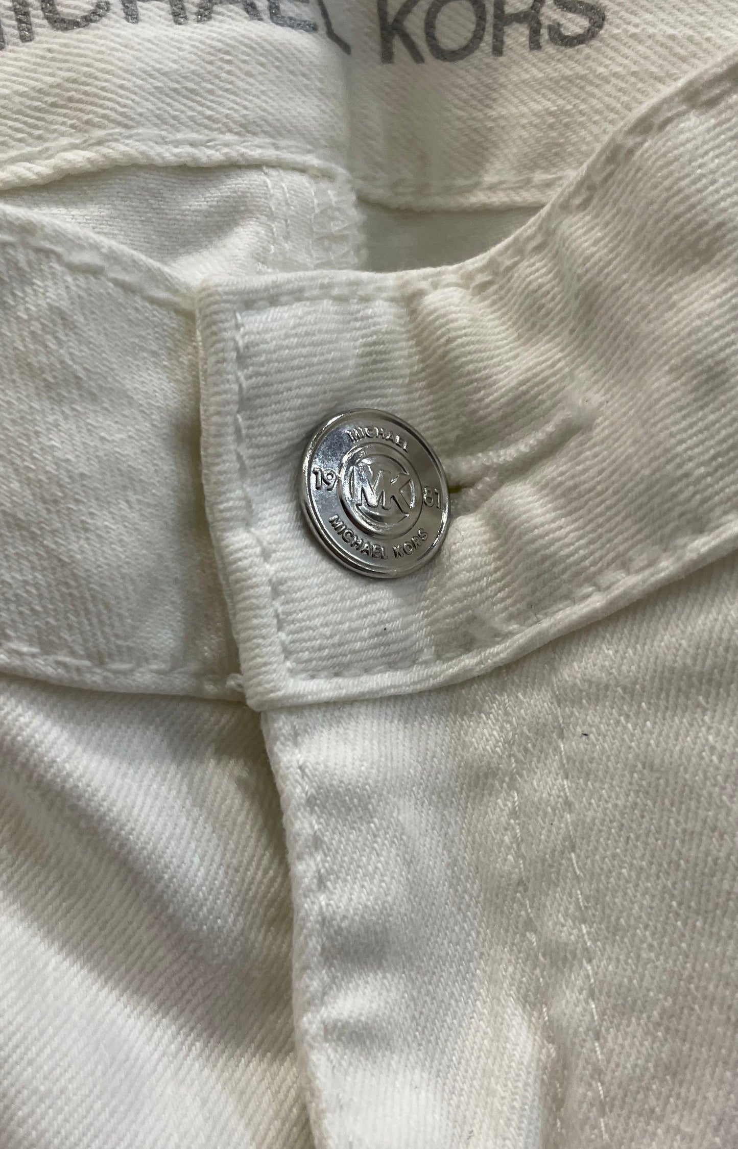 Michael Kors Women's White Denim Straight Leg Five-Pocket Stretch Pants Sz 4