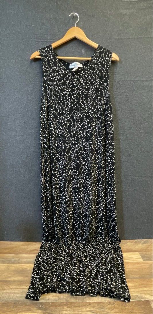 Ronni Nicole Women's Black White Leaf Vine Print Sleeveless Maxi Dress Sz 18W