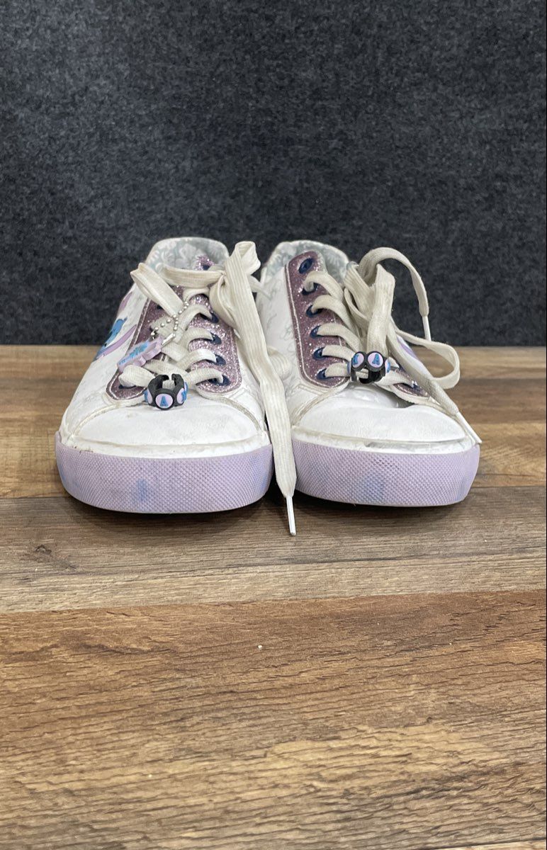 Disney Lilo & Stitch White Purple Floral Sneakers Women's Size 8.5