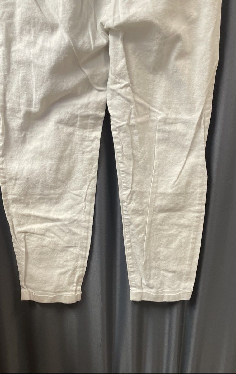 J. Crew Women's White Seaside Pants Linen Cotton Drawstring Tapered Leg Sz 4