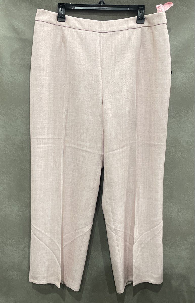 Evan-Picone Women's Dusty Rose Pink Herringbone Dress Pants Flat Front NWT Sz 18