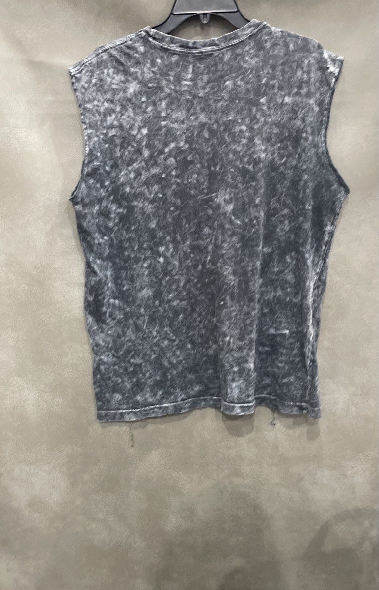 Sonoma Men's Grey Acid Wash Eagle Wings Guitar Graphic Sleeveless Shirt Sz L