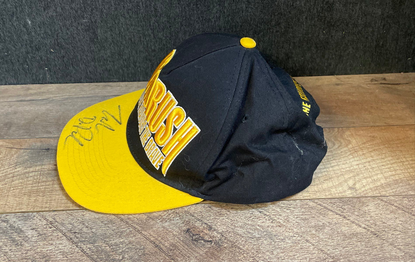 Headrush Snapback Hat Black Yellow Zach DiPaolo Autographed Unauthenticated