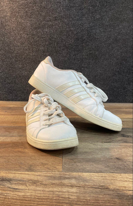 Adidas Advantage Clean VS White Iridescent Stripes Women's Sneakers Size 5.5
