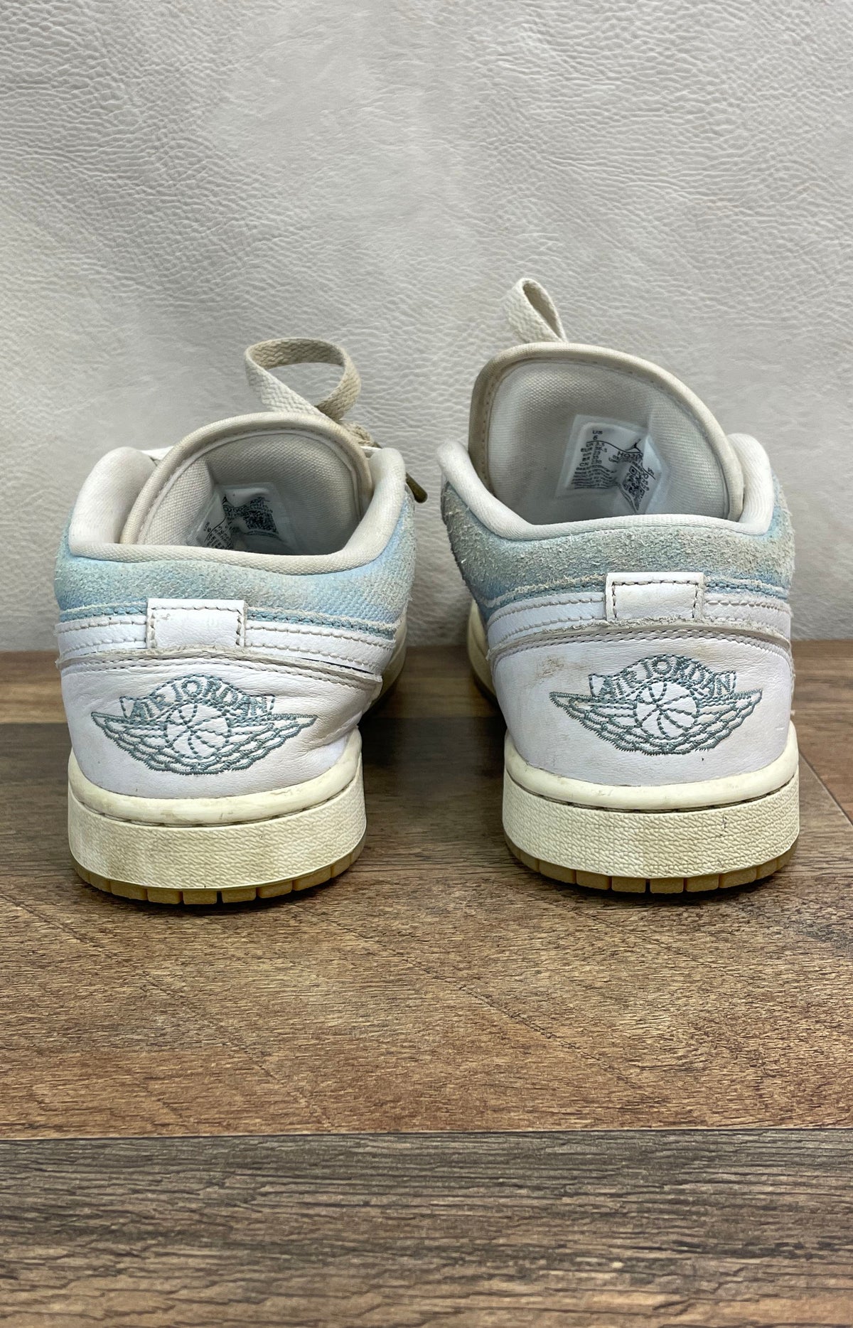 Nike Air Jordan 1 Low Industrial Blue Washed Denim White Size 6
