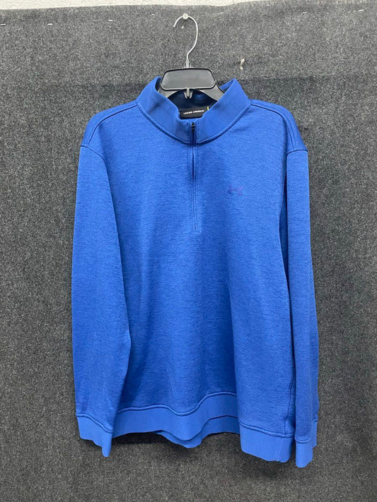 Under Armour Men's Full Zip Jacket Heather Blue Mock Neck Pullover Size XXL