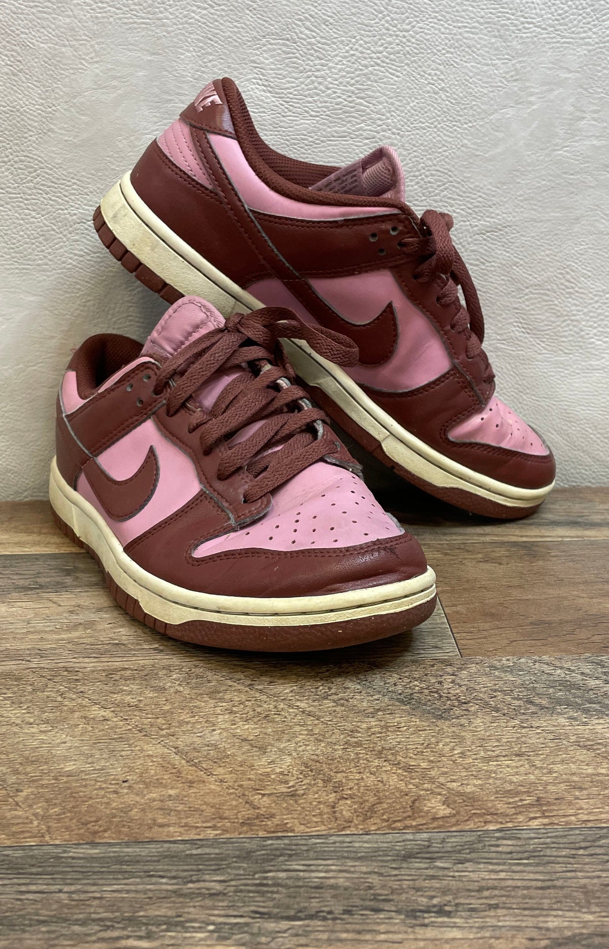 Nike Dunk Low Light Soft Pink Plum Burgundy Women's Shoes DD1873-114 Size 8.5
