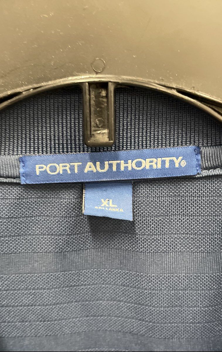 Port Authority Men's Blue Cadillac Striped Performance Polo Shirt Sz XL