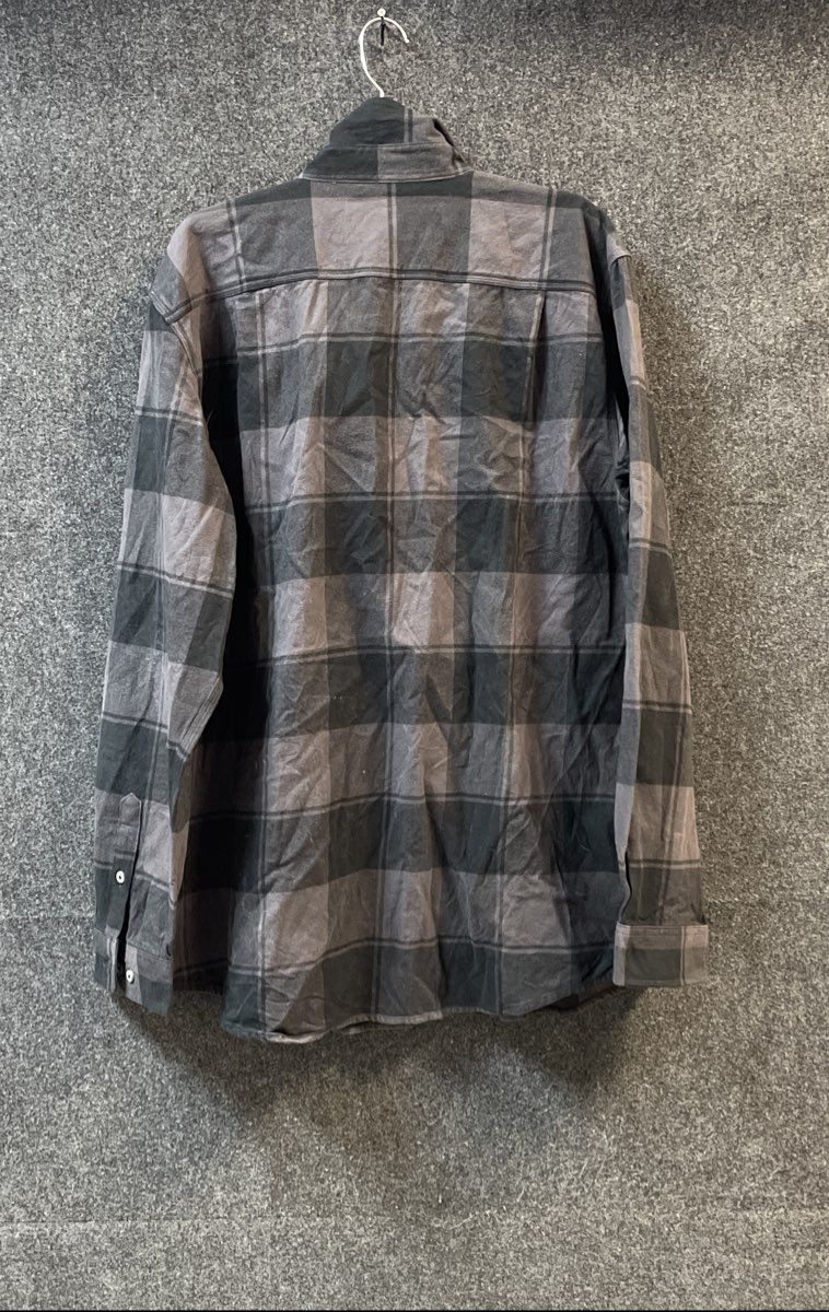 Carhartt Men's Black Gray Plaid Flannel Loose Fit Long Sleeve Shirt Sz L Tall