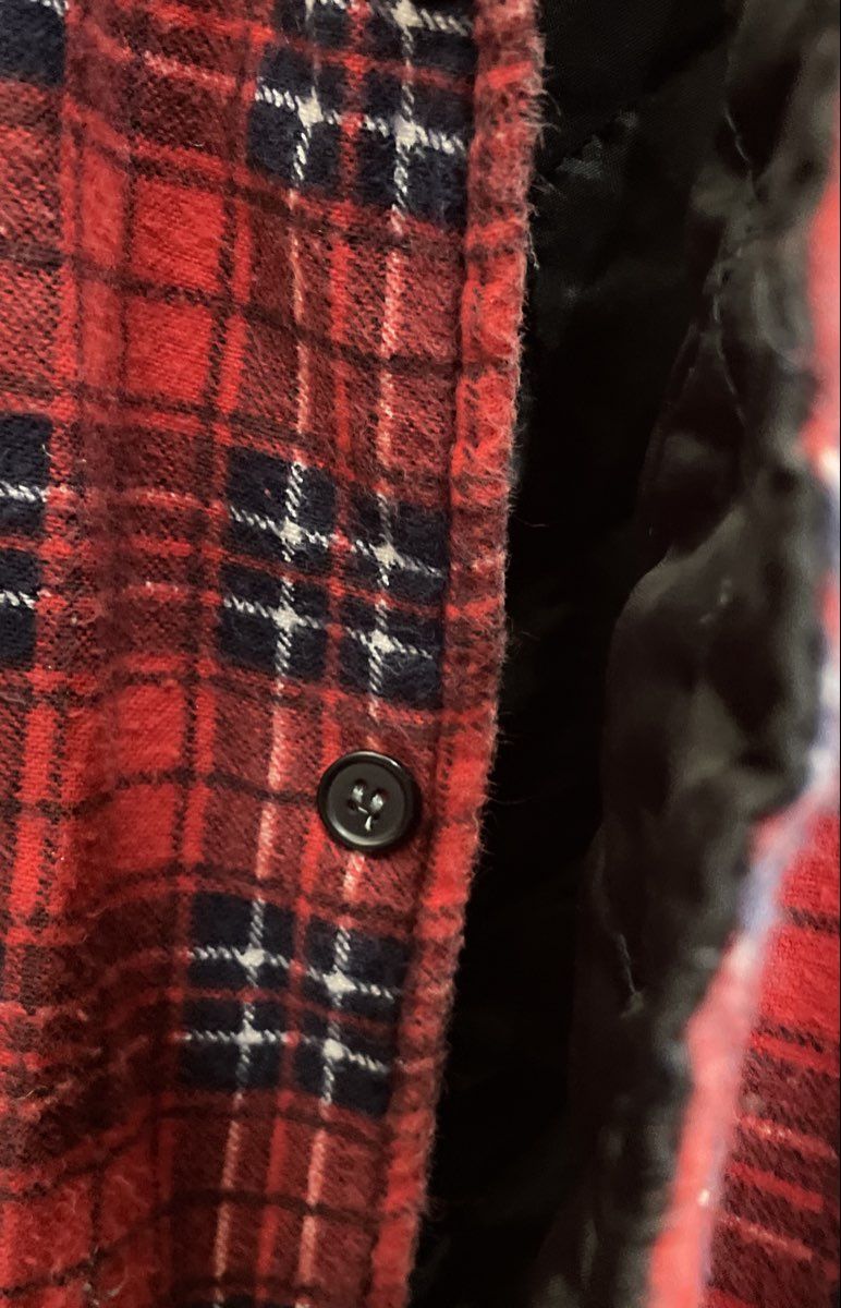 Coleman Men's Red Plaid Quilted Lined Flannel Shirt Jacket Sz M