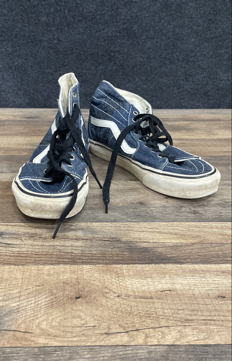 Vans Sk8-Hi Blue Denim High Top Sneakers Men's Size 8 Women's 9.5