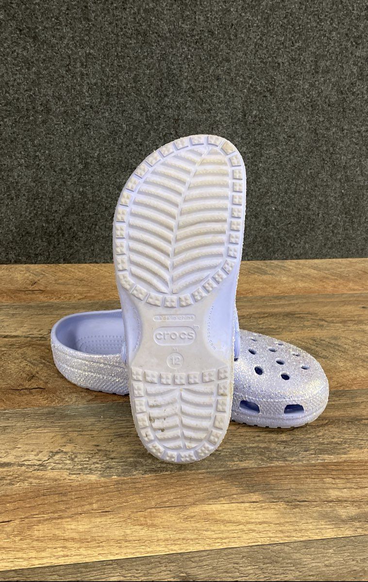 Crocs Classic Glitter Clog Lavender Purple Sparkle Men's Size 12
