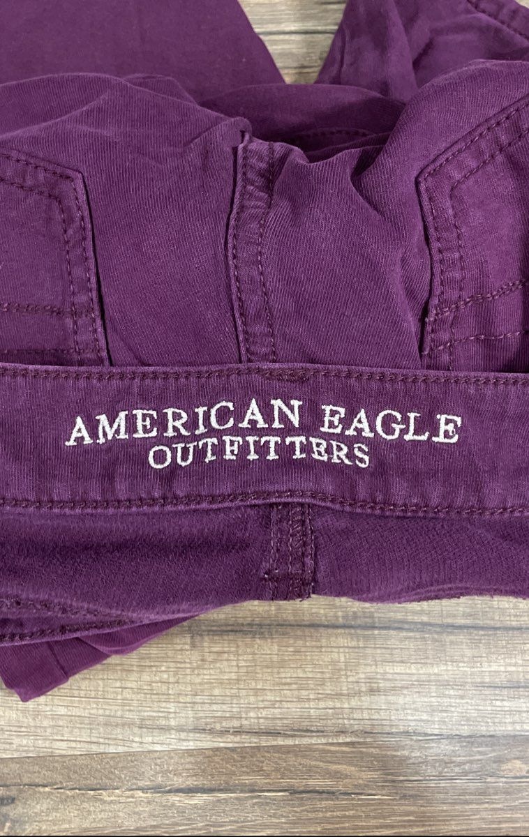 American Eagle Women's Purple Jegging Super Stretch Skinny Pants Sz 6