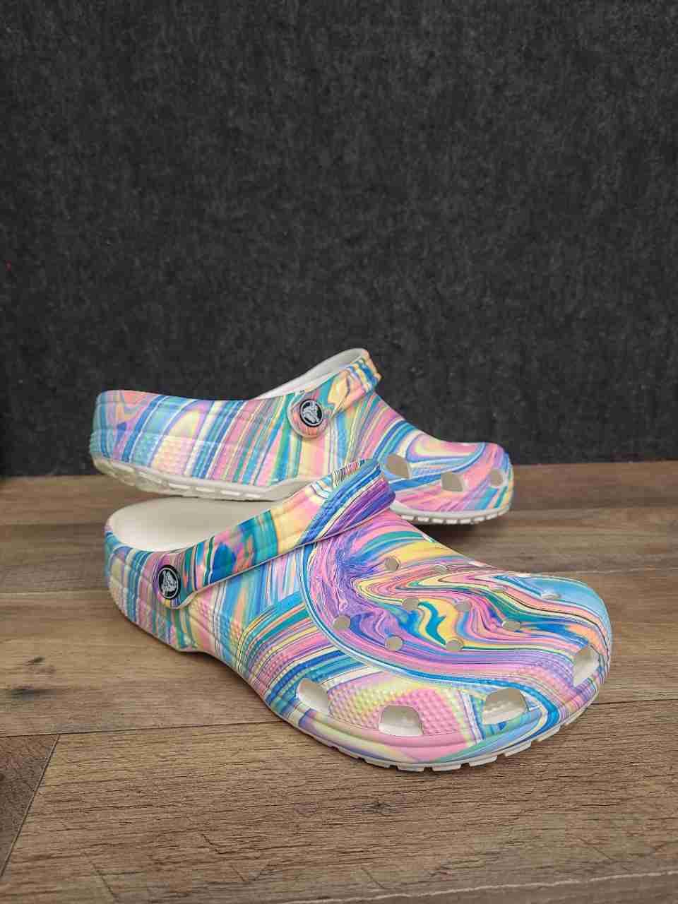 Crocs Classic Marbled Clog Multi Color Marbled Men's Size 7 Women's Size 9