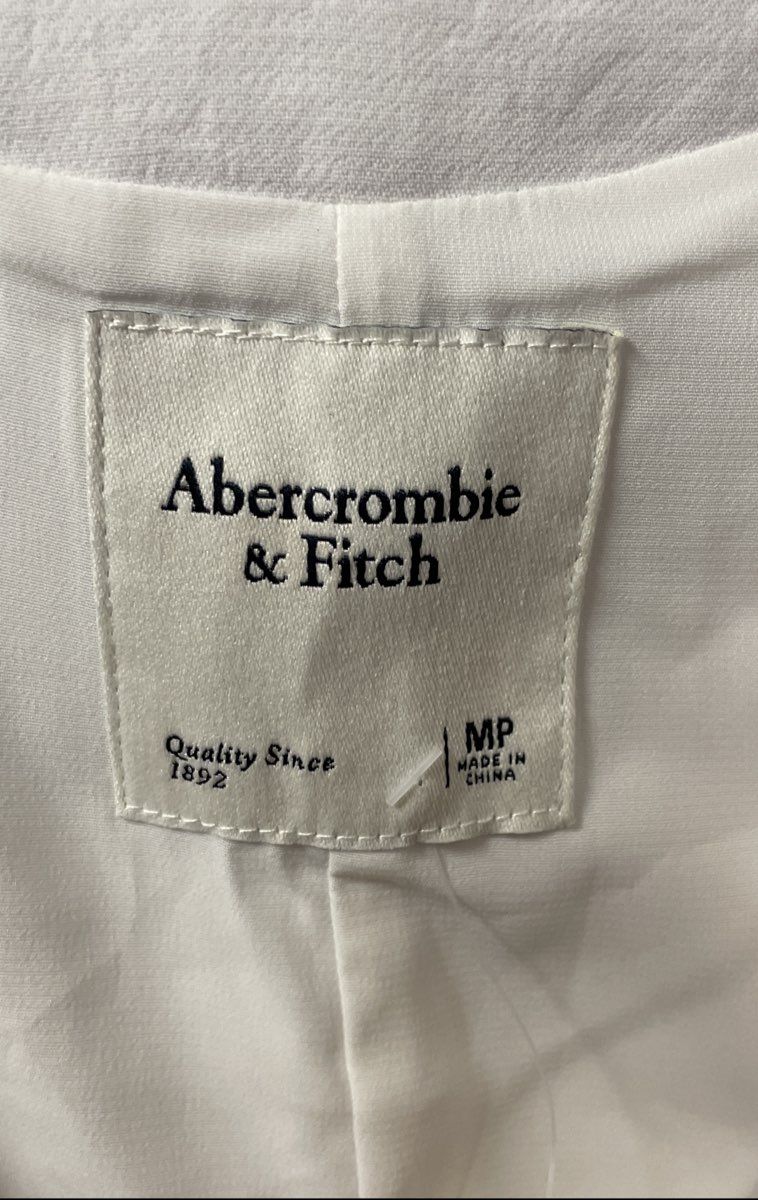 Abercrombie & Fitch Women's White Button Linen-Blend Vest Mini Dress NWT Sz MP