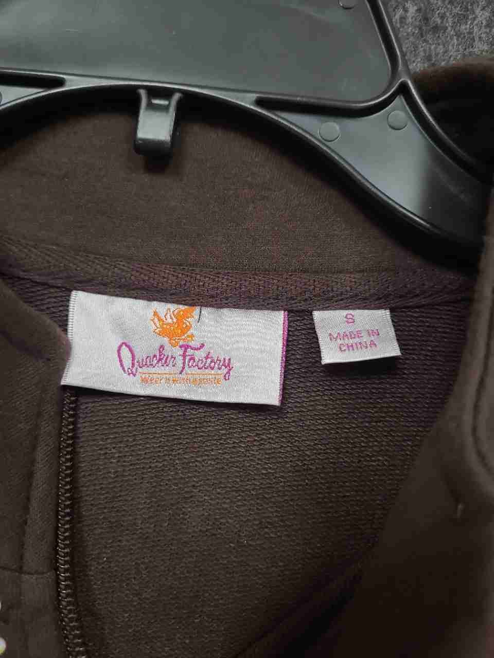 Quacker Factory Women's Brown Autumn Harvest Pumpkin Rhinestone Jacket Tee Sz S