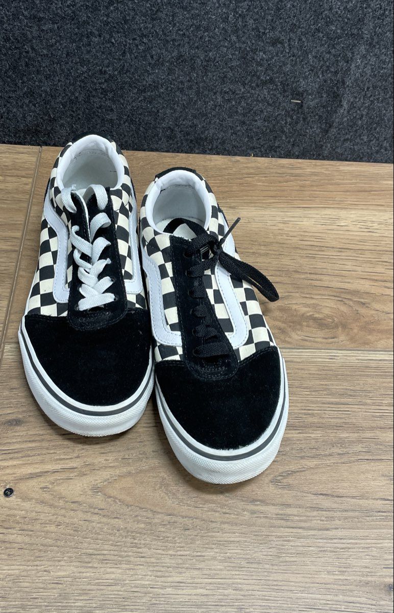 Vans Ward Checkerboard Black White Suede Low Top Sneakers Women's Size 6.5