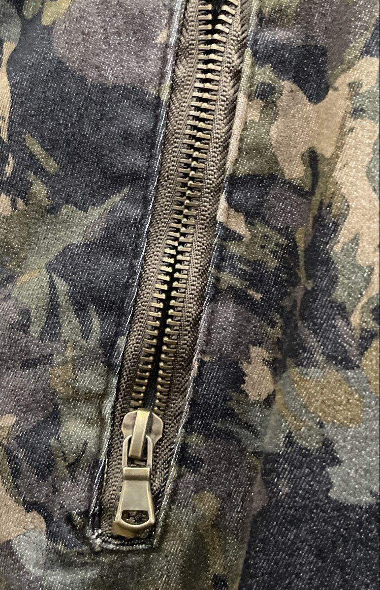Miss Tina Women's Camo Green Camouflage Utility Pants Zipper Pockets Stretch