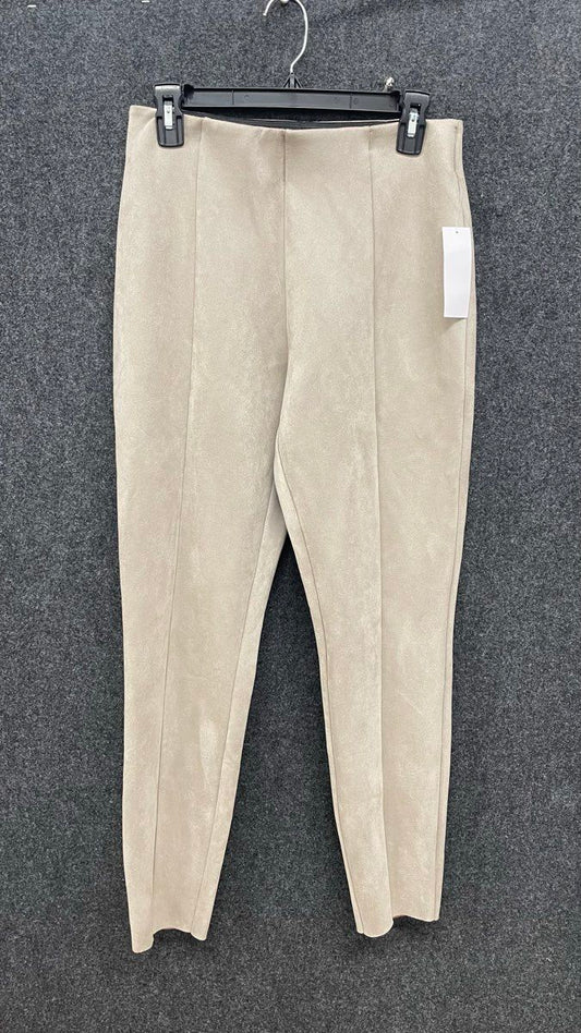 Savvi Women's Tan Beige Faux Suede Fabric Leggings Sz M NWT