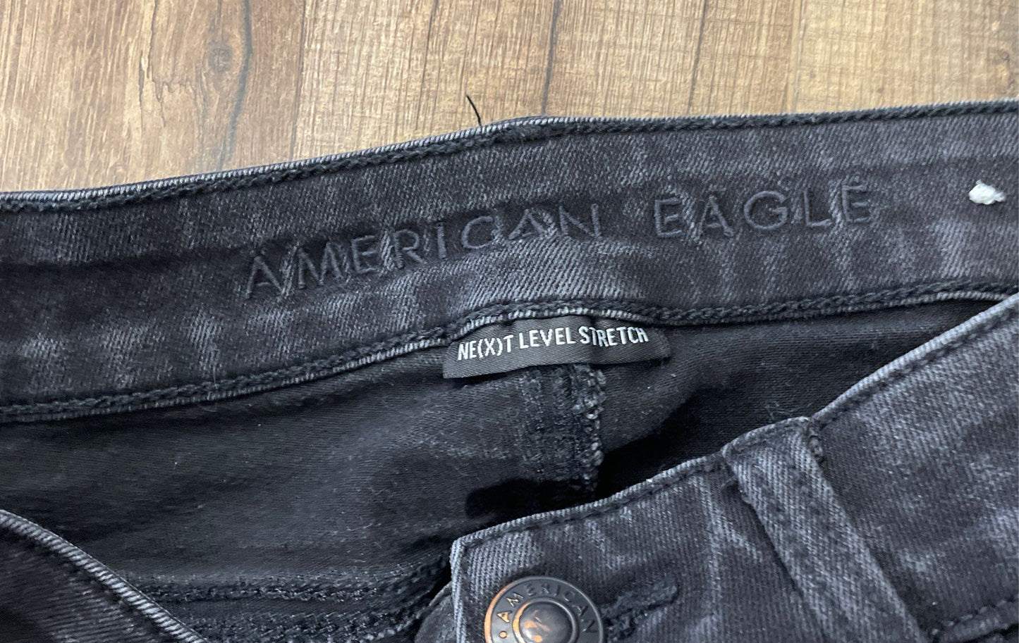 American Eagle Women's Black Ne(x)t Level Stretch Skinny Jeans Sz 4 Regular