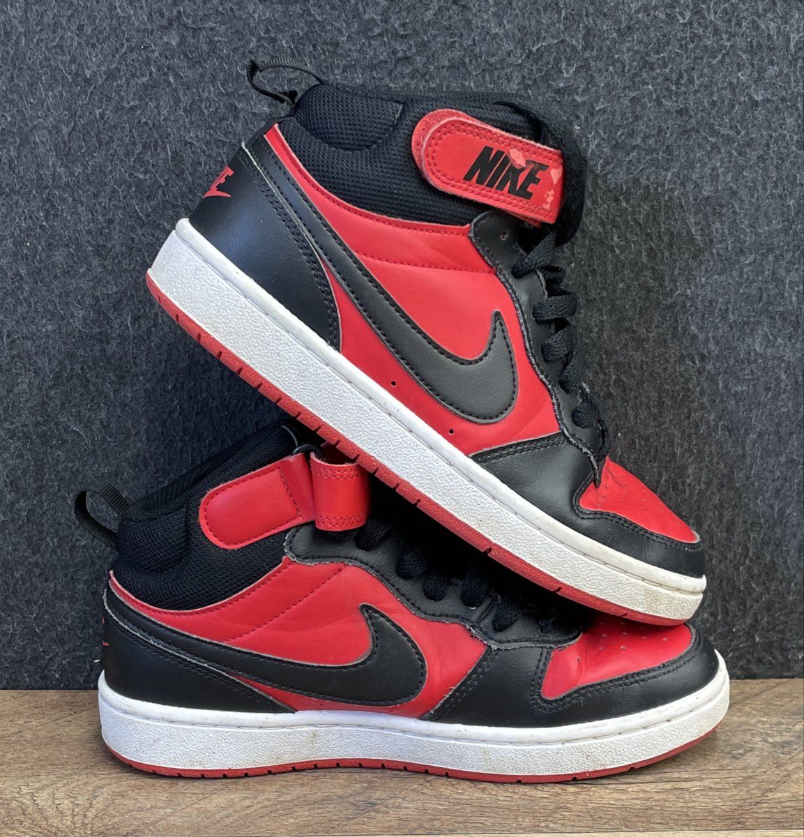 Nike Court Borough Mid 2 GS University Red Black Youth Basketball Shoes Size 4Y