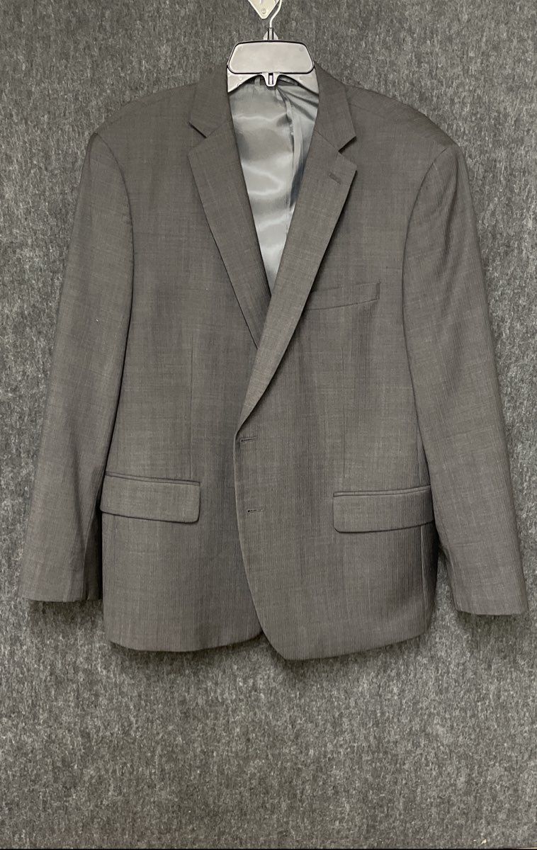 Claiborne Men's Gray Wool Blend 2-Button Blazer Sport Coat Sz 46S
