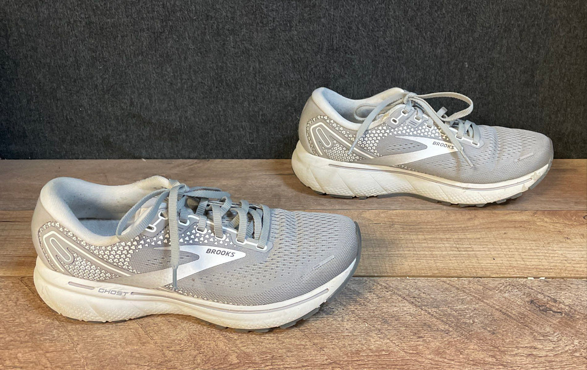 Brooks Ghost 14 Gray/White Neutral Running Shoes Size 8