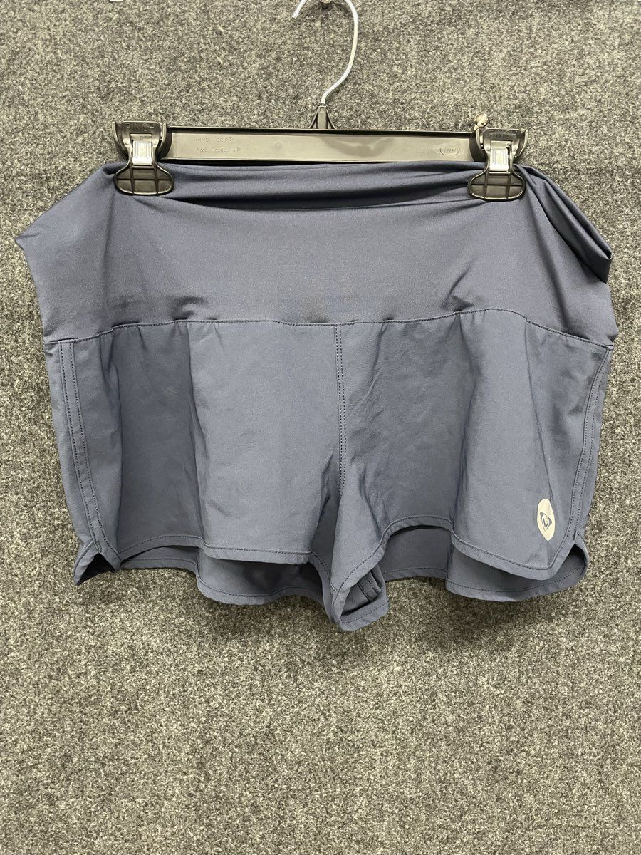 Roxy Women's Gray Active Running Workout Athletic Shorts Reflective Logo Sz XL