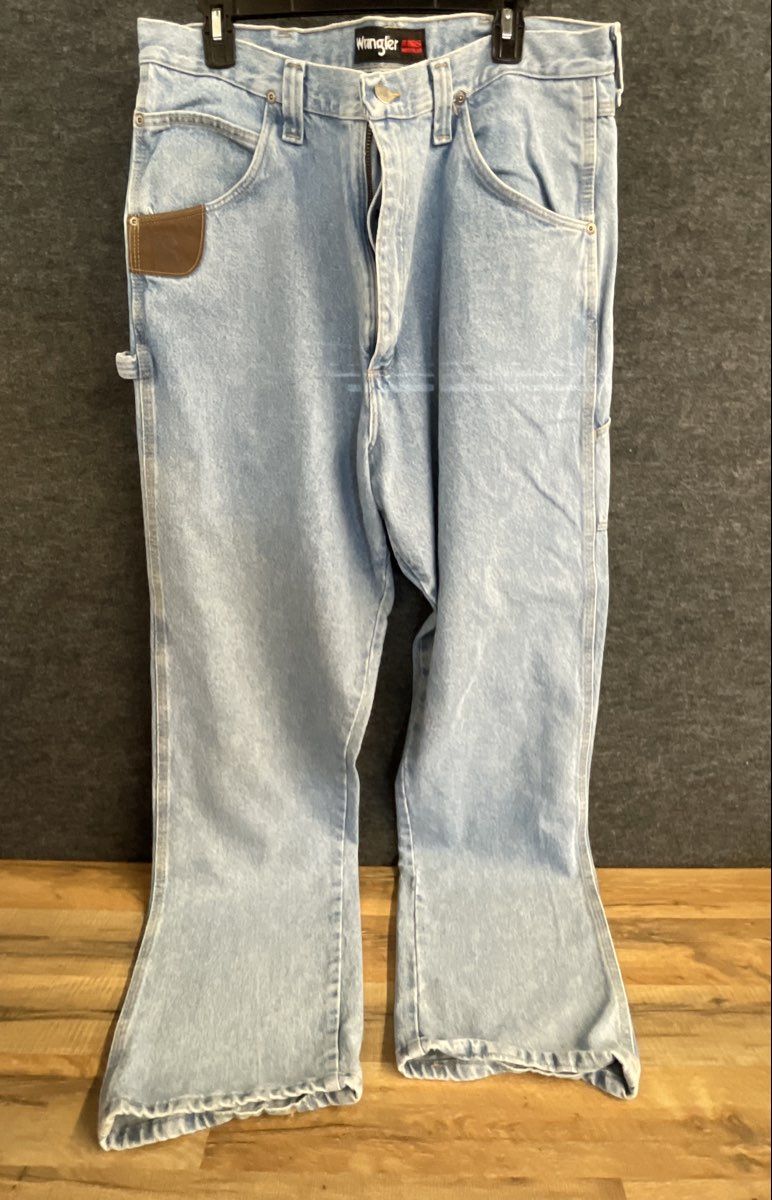 Wrangler Men's Riggs Workwear Carpenter Jeans Light Wash Blue 38x36