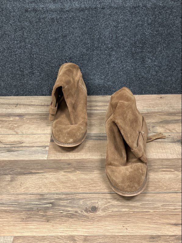 Michael Kors Tan Brown Suede Tassel Strap Ankle Boots Women's Size 9M