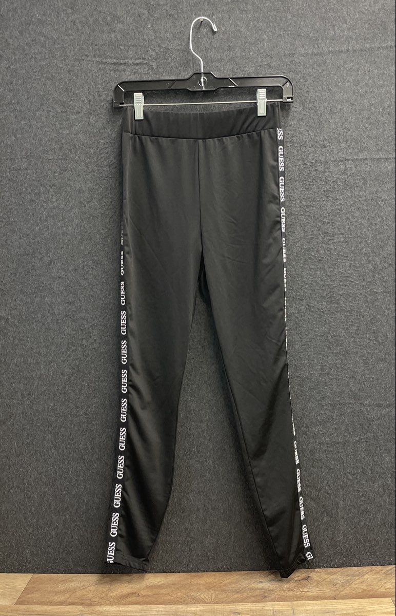 GUESS Women's Black Logo Side Tape Athleisure Leggings Sz S