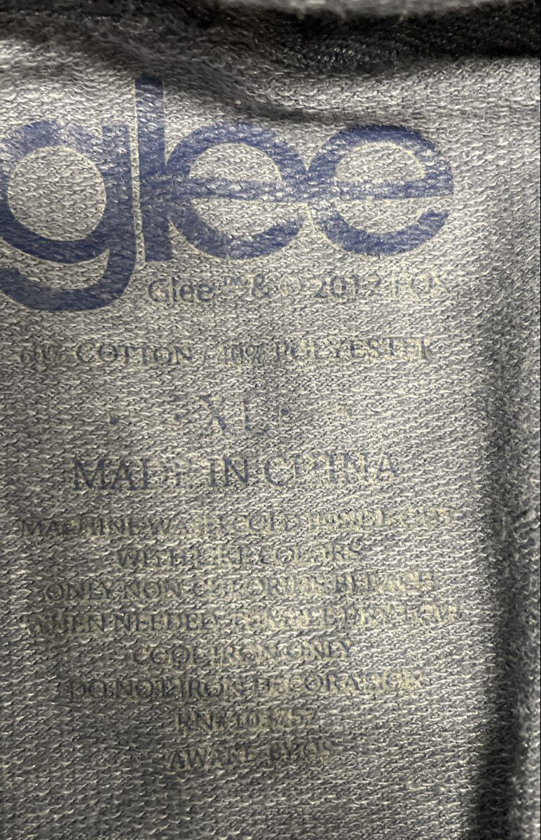 Glee Women's Pullover Hoodie Purple Graphic Split V-Neck Sweatshirt Sz XL