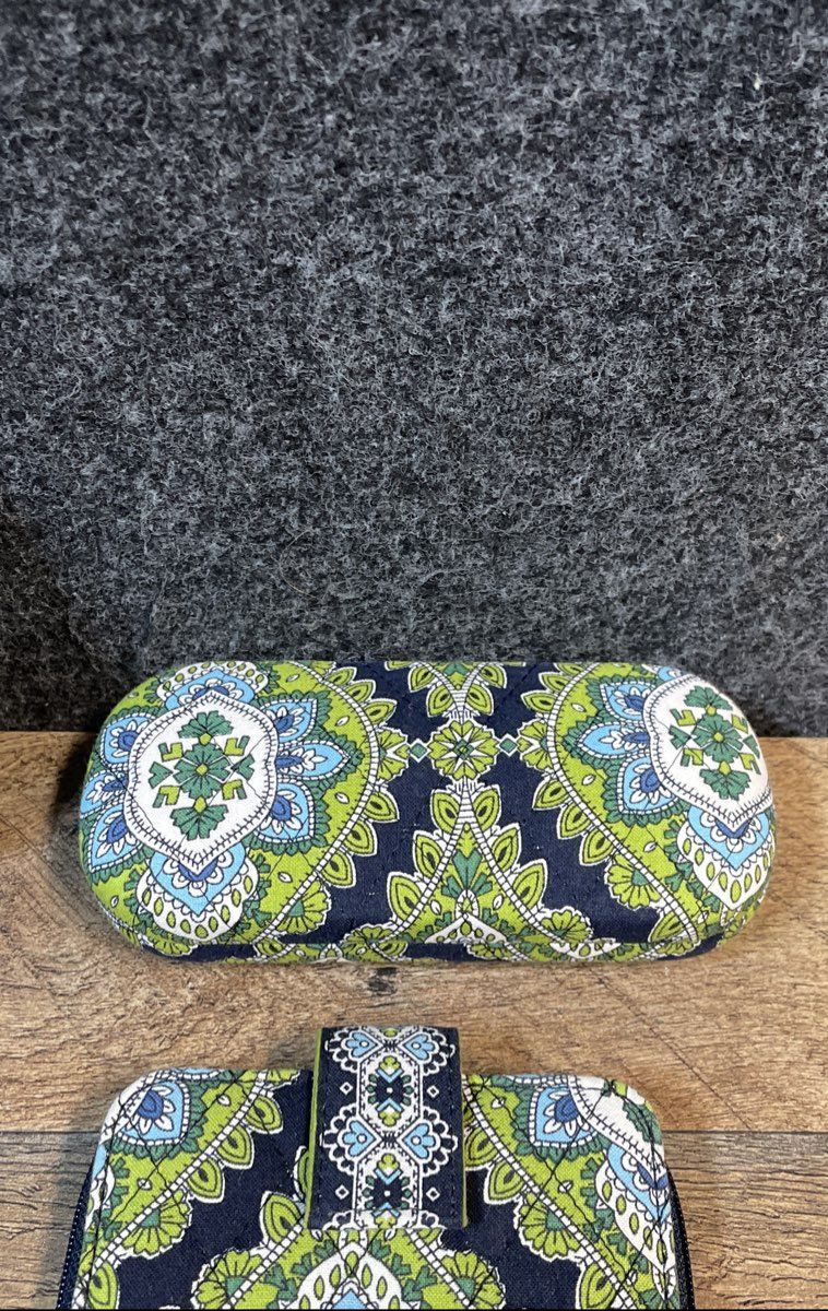 Vera Bradley Indigo Pop Navy Blue Quilted Floral Accessory Bag Wallet Lot of 4