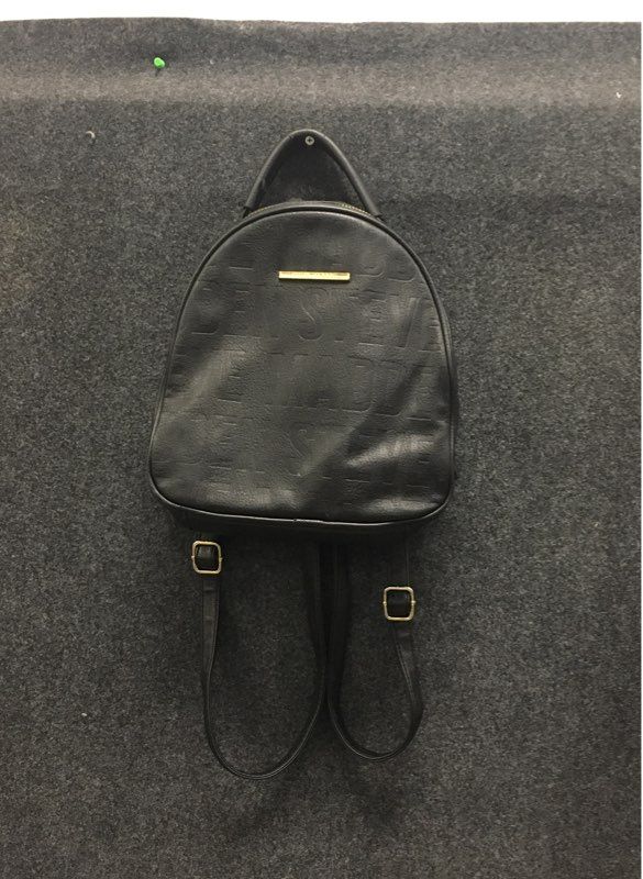 Steve Madden Pebbled Faux Leather Embossed Logo Mini Backpack Gold Hardware