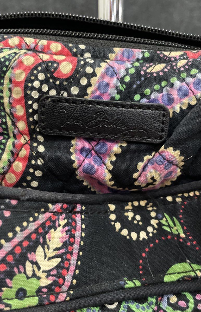 Vera Bradley Black Paisley Quilted Cotton Hobo Shoulder Bag