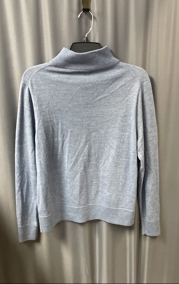 J. Crew Men's Blue Merino Wool Blend 1/4 Zip Pullover Sweater Size L